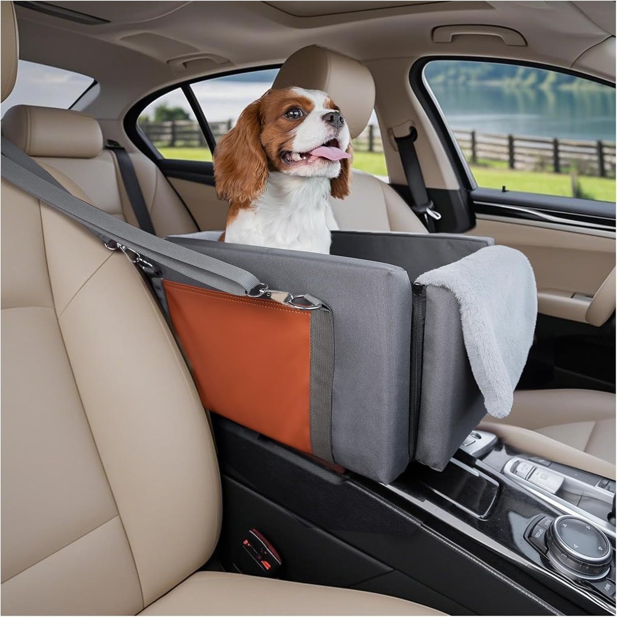 Avont Center Console Pet Seat with Double Safety Straps