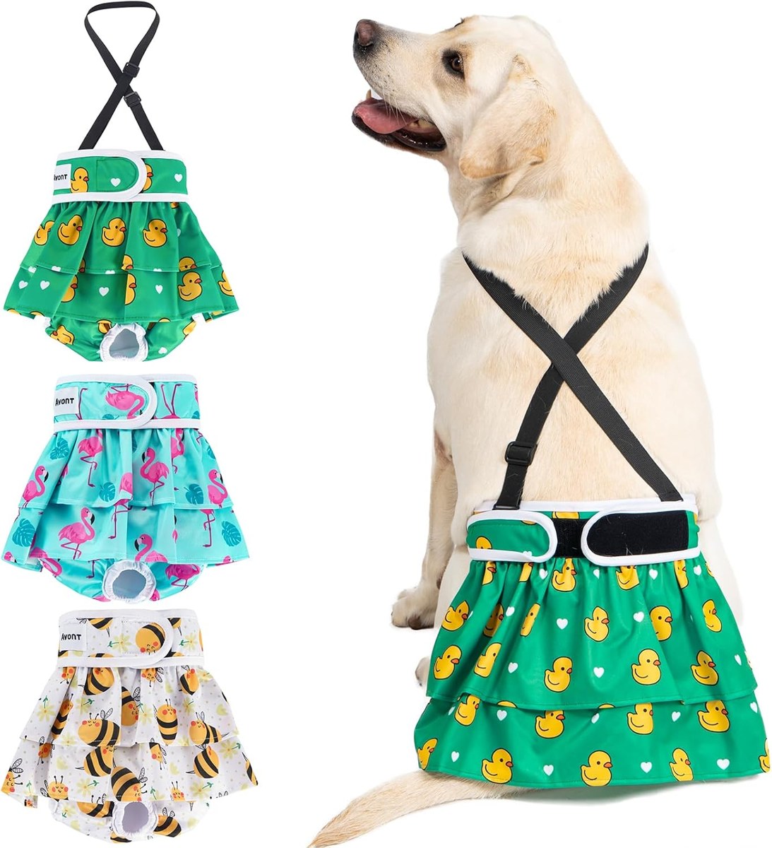 Avont Suspender Dog Diapers with Detachable Straps