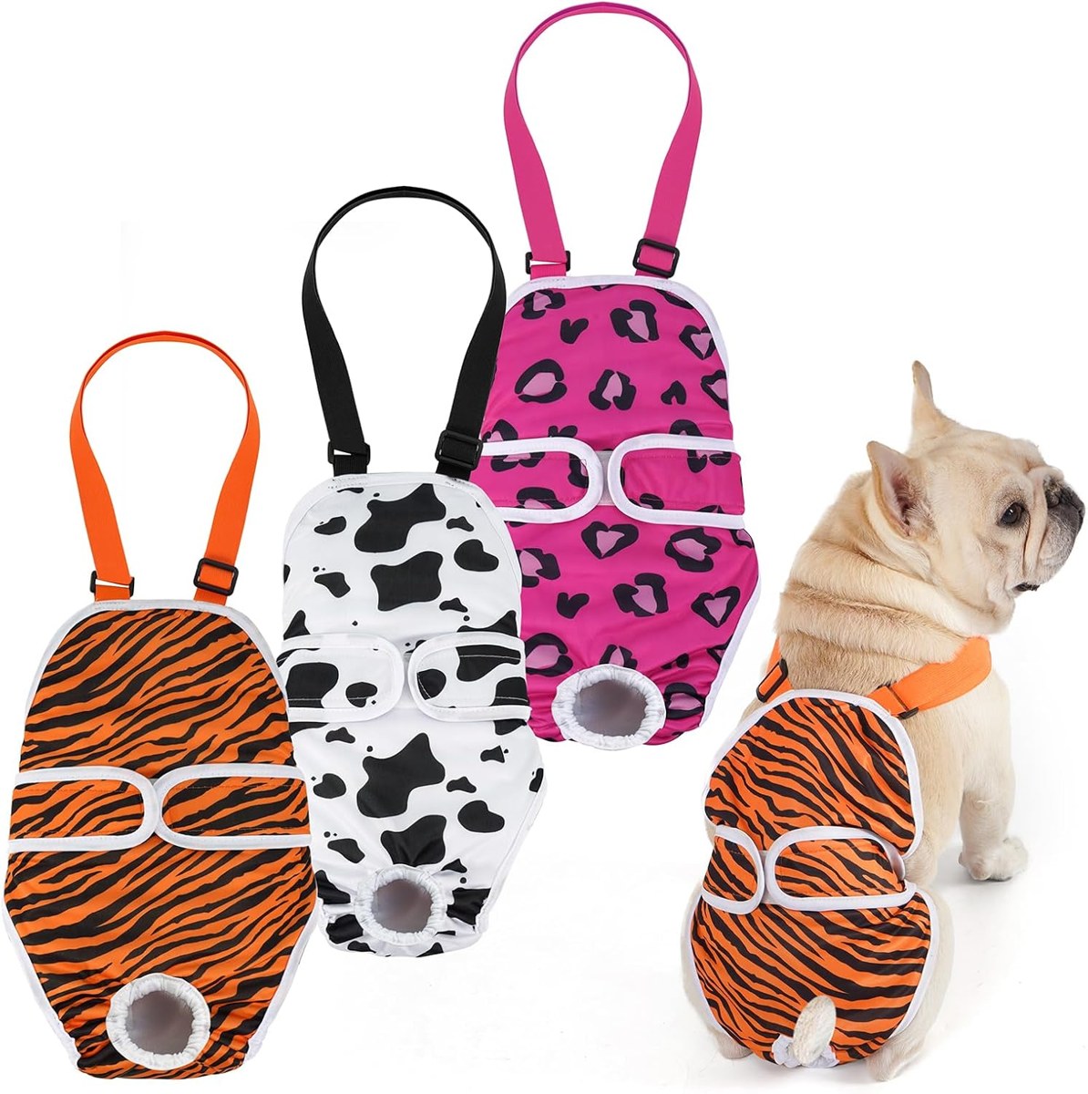 Avont 3-Pack Frenchie Dog Diapers