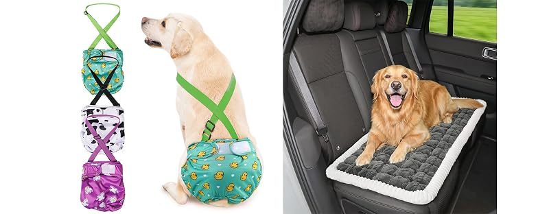 Avont Female Dog Diapers + Back Seat Bed, No. 1